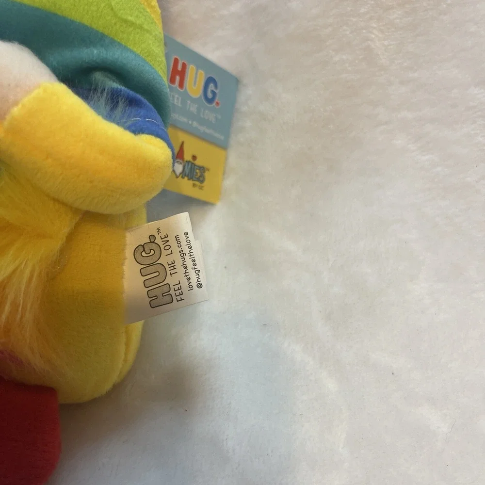 Giftcraft Gnomies Finn Rainbow Stripe Hat‎ Plush Gnome New with Tags 11 Inch